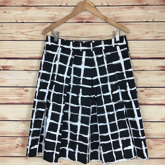 LOFT Dresses & Skirts - NWT LOFT Black White Windowpane Plaid Full Skirt